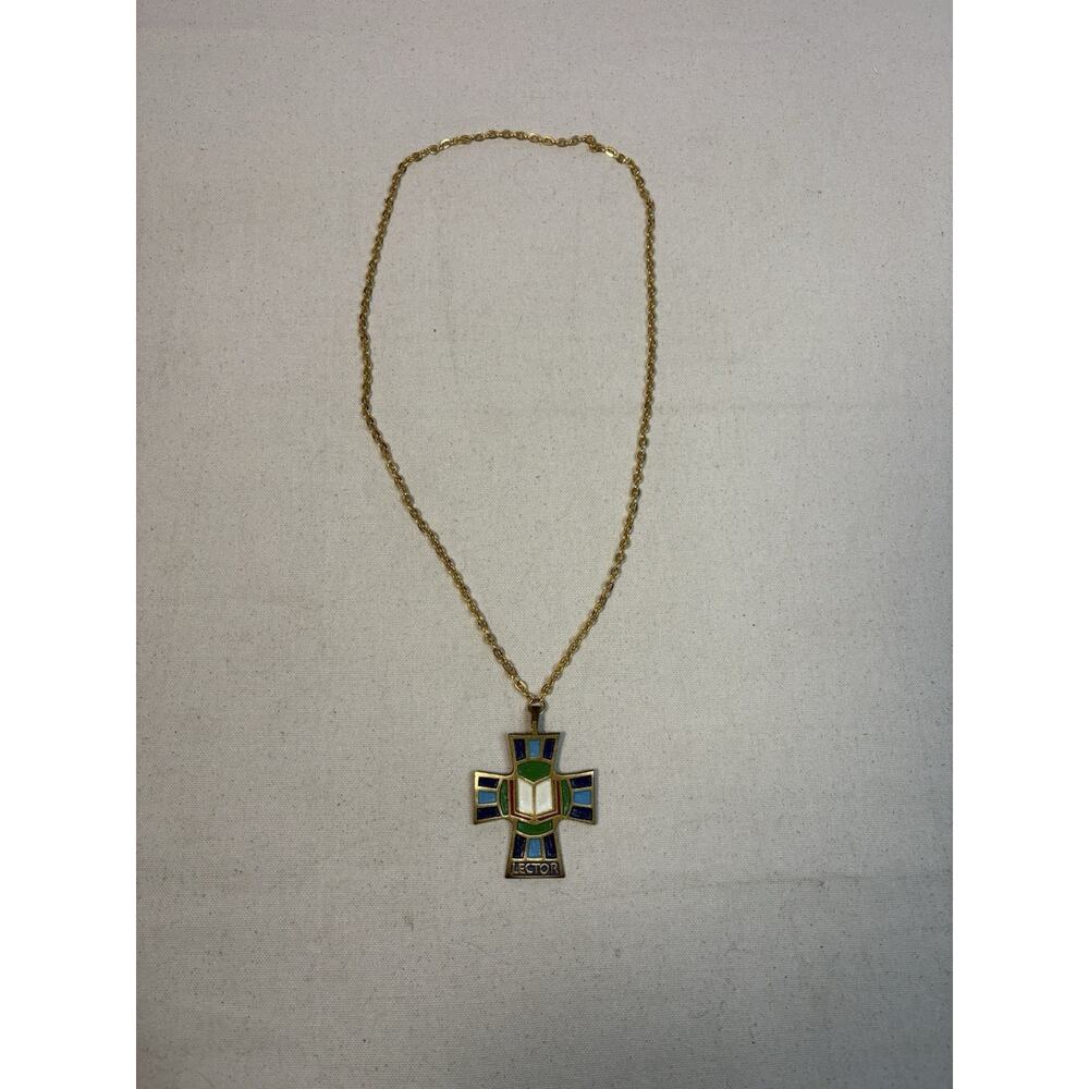 Terra Sancta Guild Lector Pendant on Gold Tone Chain